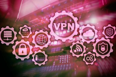 VPN bağlantısını sağlama alın. Sanal Özel Ağ veya İnternet Güvenliği Konsepti.
