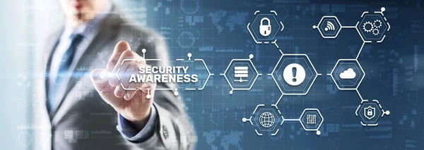 Beschriftung Sicherheitsbewusstsein. Information Security Skills Management Service. Business, Technologie, Internet und Netzwerkkonzept — Stockfoto