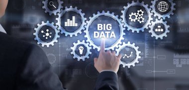 Büyük veri analizi iş teknolojisi konsepti. Karışık ortam