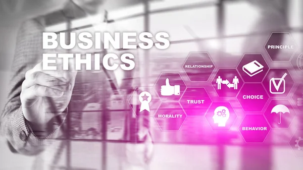 Business Ethnics Philosophy Responsibility Honesty Concept. Mixed media background — Stock Photo, Image