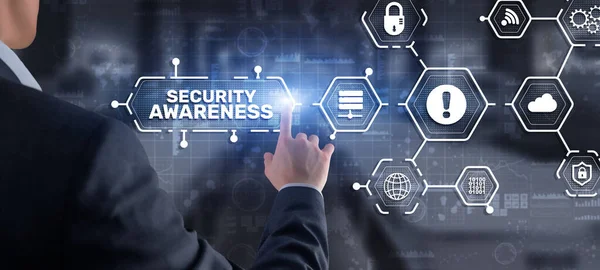 Inscription Security Awareness. Information Security Skills Management Service. Business, Technology, Internet and network concept