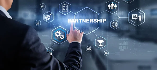 Şirketlerin ortaklığı. İşbirliği. Business Technology İnternet kavramı — Stok fotoğraf