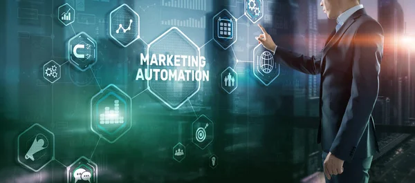 Marketing automatiseringsconcept. Bedrijfstechnologie Internet en netwerk — Stockfoto