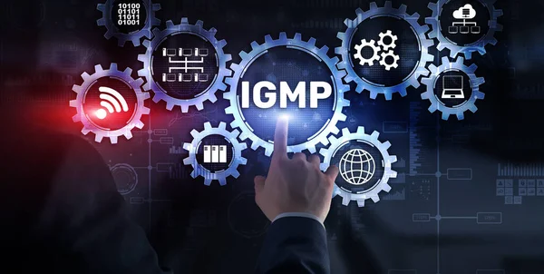 IGMP. Concepto de protocolo de gestión de grupos de Internet. Tecnología de comunicaciones — Foto de Stock