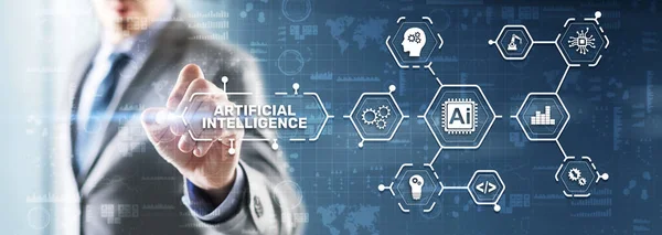Künstliche Intelligenz Nanotechnologien Business Technologies Konzept Futuristischer Hintergrund — Stockfoto