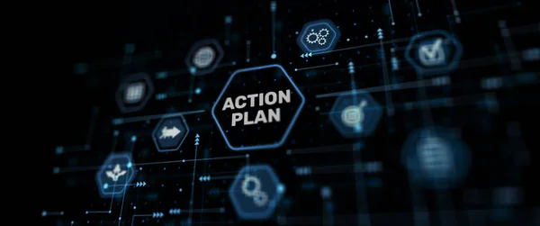 Action Plan Abstract Background Algorithm Strategy Development Business — Stok fotoğraf