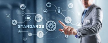 Standart Kalite Kontrol Garantisi İnternet İş Teknolojisi Konsepti Karışık Medya.