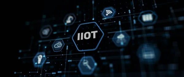 Iiot Industrial Internet Things Concept Technology Business — Stok fotoğraf