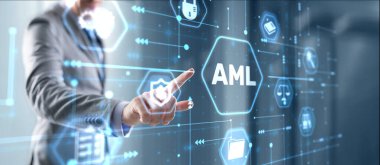 AML Anti Money Laundering Financial Bank Business Technology Concept.
