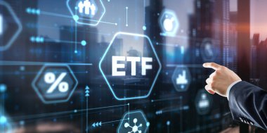 ETF Exchange traded fund Investment finance concept.