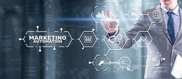 Marketing Automation Computer Programs Technical Solutions Automating Marketing Processes Enterprise — Stock Photo, Image