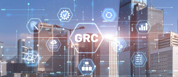 Grc Governance Risk Compliance Concept City Background — Stockfoto