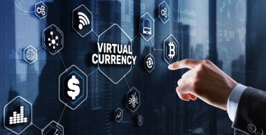 Sanal Para Takas Yatırım Konsepti. Finansal Teknoloji Geçmişi.