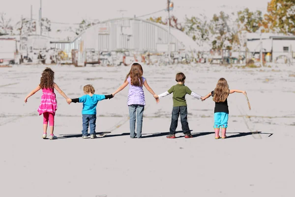 Kids in a row — Stock Photo, Image
