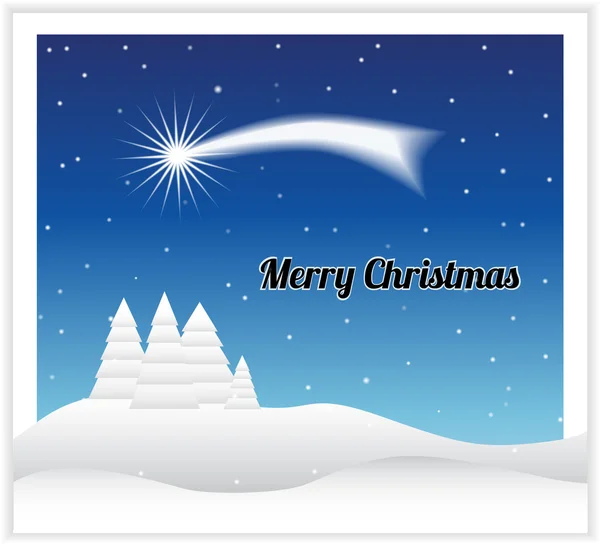Christmas card with comet — Stock Vector