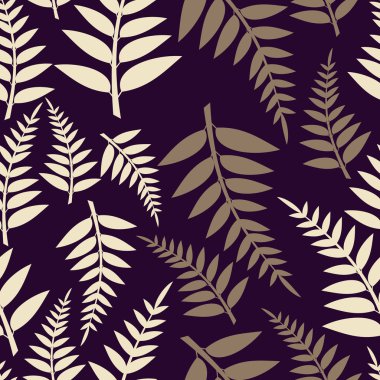 mavi renkli - Dikişsiz desen dekoratif yaprakları