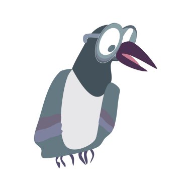 komik karikatür karga, beyaz zemin üzerine izole