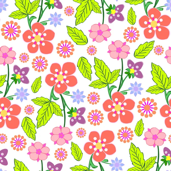 Flowers - seamless pattern — Stock Vector