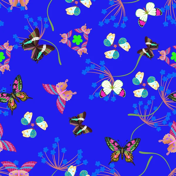 Carte avec papillon et fleurs — Image vectorielle