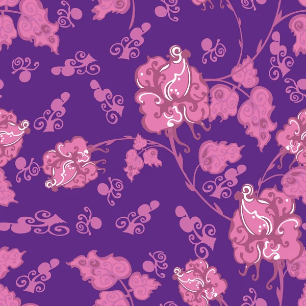 Fleurs et feuilles colorées - motif sans couture — Image vectorielle