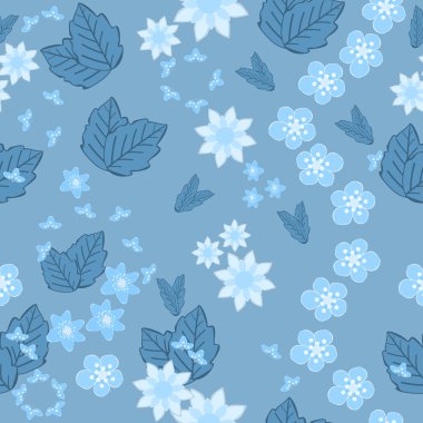 yapraklar ve çiçekler - Dikişsiz desen