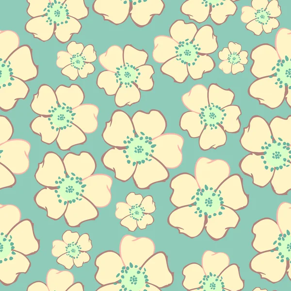 Blumen - nahtloses Muster — Stockvektor