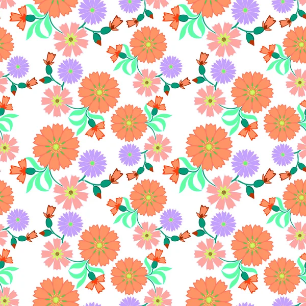 Flores - patrón sin costuras — Vector de stock