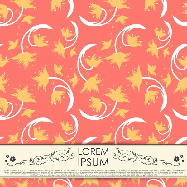 Leafs and flowers - seamless pattern — Stock Vector