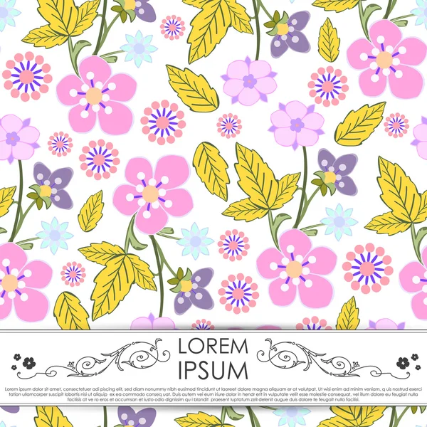 Listy a květy - bezešvé pattern — Stockový vektor
