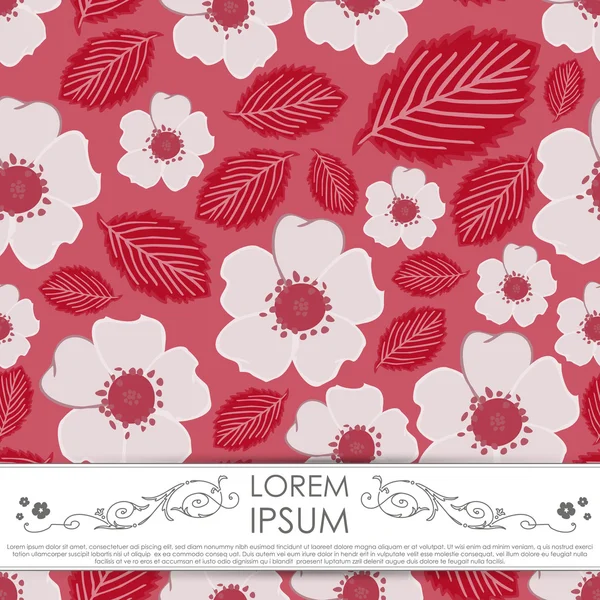 Leafs and flowers - seamless pattern — Stock Vector