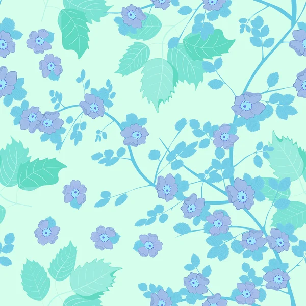 Listy a květy - bezešvé pattern — Stockový vektor
