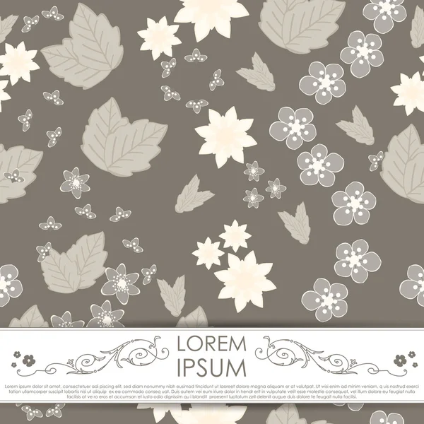 Leafs and flowers - seamless pattern — Stock Vector