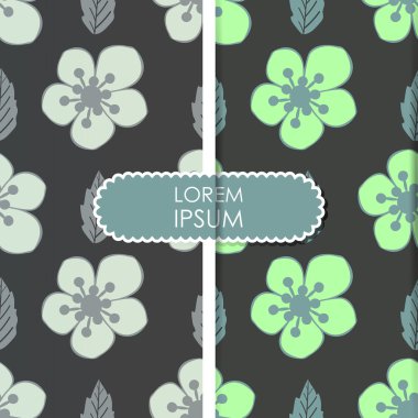 renkli yaprakları ve çiçekleri - Dikişsiz desen