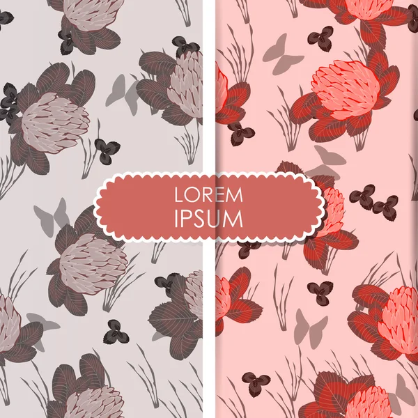 カラフルな葉と花 - シームレスなパターン — ストックベクタ