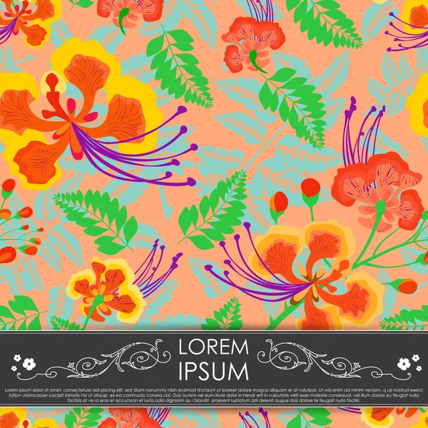 Tarjeta floral — Vector de stock