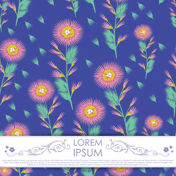 Kaart met bloemen — Stockvector