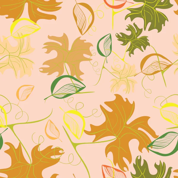 Декоративные листья - бесшовные — стоковый вектор