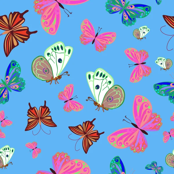 Butterfly seamless pattern — Stock Vector