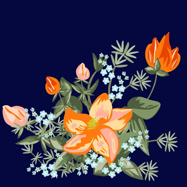 Tarjeta floral — Vector de stock