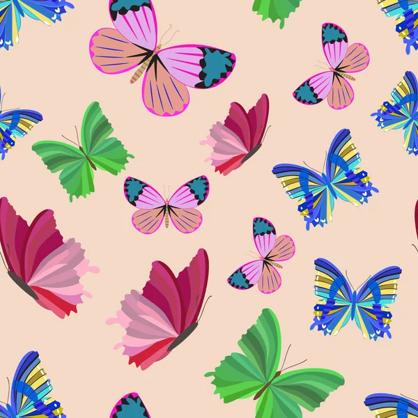 Modèle sans couture papillon — Image vectorielle