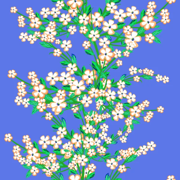花し、葉 - シームレスなパターン — ストックベクタ