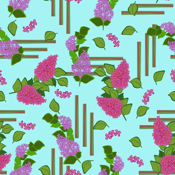 Färgglada blommor och blad - sömlösa mönster — Stock vektor