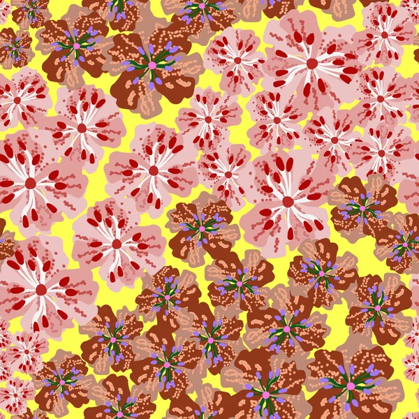 Renkli çiçek - Dikişsiz desen — Stok Vektör