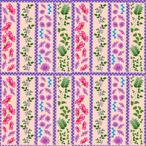 Färgglada blommor och blad — Stock vektor