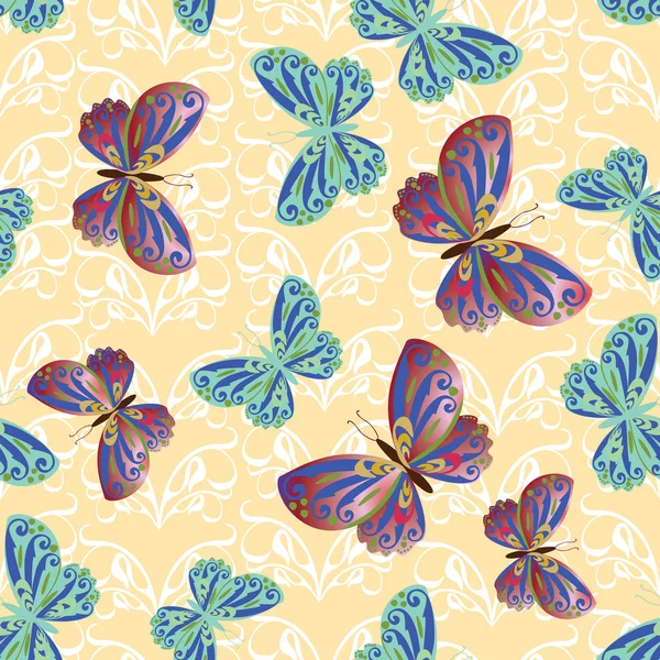 Papillon - motif sans couture — Image vectorielle