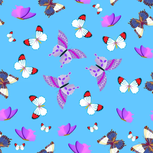 Mariposa - patrón sin costuras — Archivo Imágenes Vectoriales