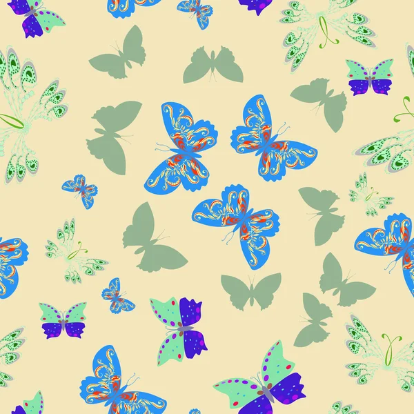 Butterfly - seamless pattern — Stock Vector