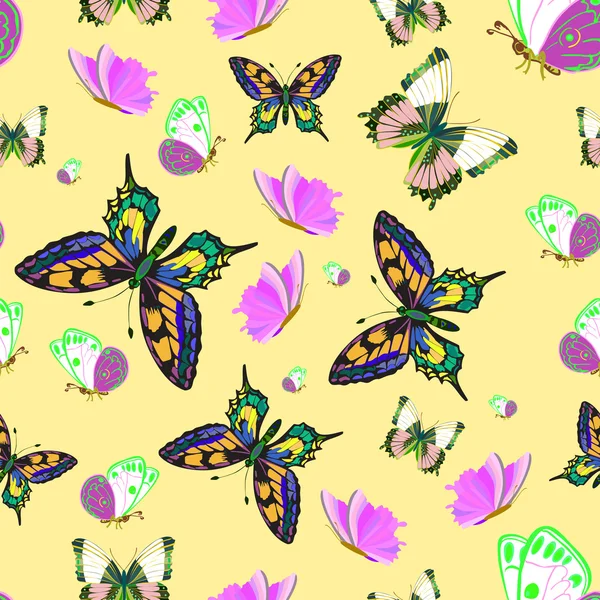 Mariposa - patrón sin costuras — Archivo Imágenes Vectoriales
