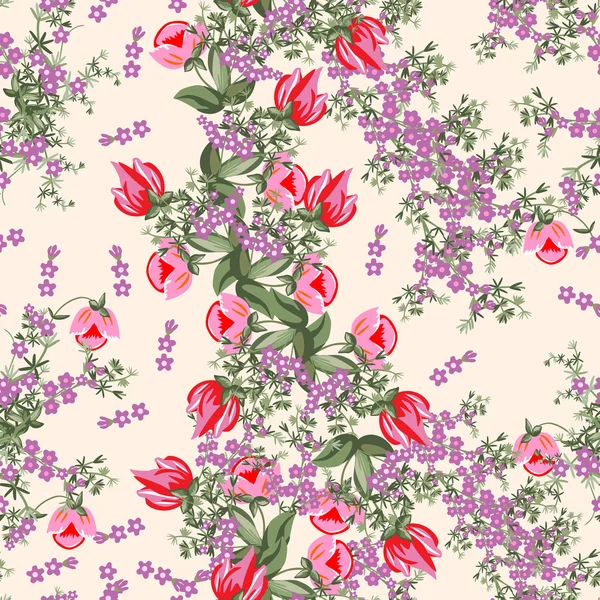 Fleur- motif sans couture — Image vectorielle