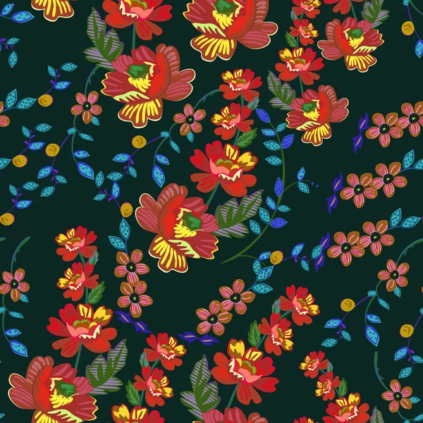 Flower- seamless pattern, vector illustration. — Stock Vector